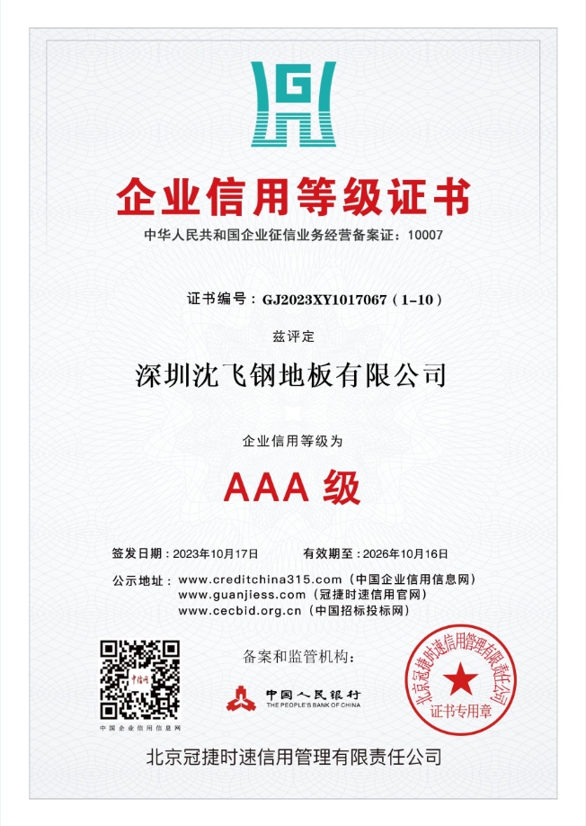 企業信用等級證書
